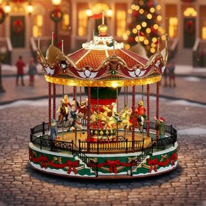 Carosello Santa Carousel H 27 cm Giostra in Movimento Lemax - 34682