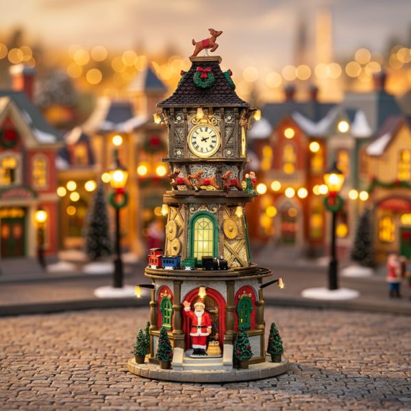 Torre dell'Orologio Christmas Clock Tower H 33 Edificio in Movimento Lemax - 45735