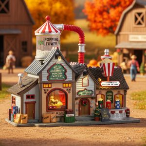 Fabbrica di Pop Corn Bell's Gourmet Popcorn Factory H 29 cm Edificio in Movimento Lemax - 75188