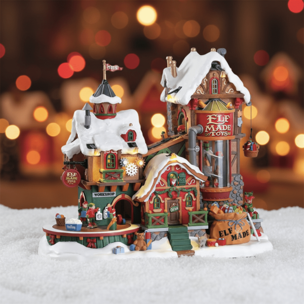 DIFETTOSO Fabbrica di Giocattoli Elf Made Toy Factory H 30 cm Lemax - 75190 - immagine 2