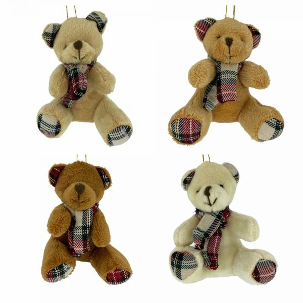 Orsetto di Peluche con sciarpa Scozzese - H 10 cm
