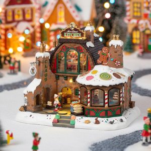 Fabbrica di Biscotti Mrs Claus Kitchen H 27 cm Edificio in Movimento Lemax - 85314