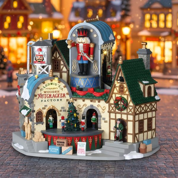 DIFETTOSO Fabbrica degli Schiaccianoci Ludwig's Wooden Nutcracker Factory H 28 cm Lemax - 95463 - immagine 2