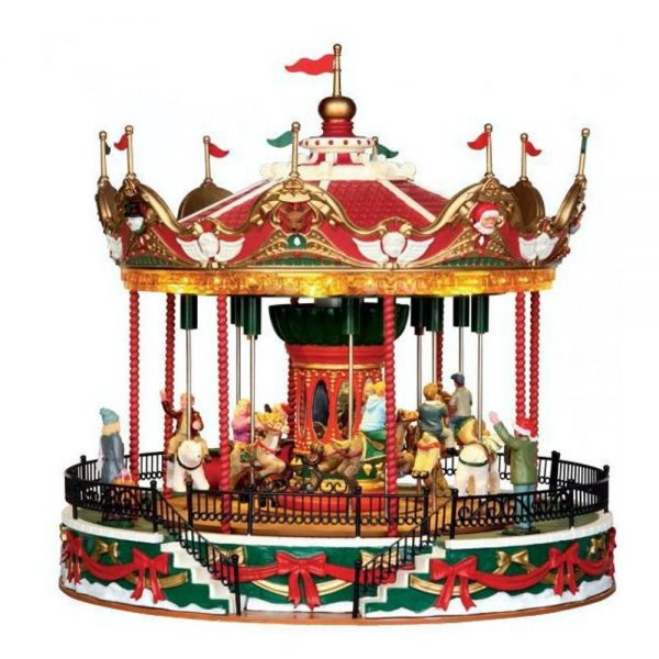 Carosello Santa Carousel H 27 cm Giostra in Movimento Lemax - 34682 - immagine 2