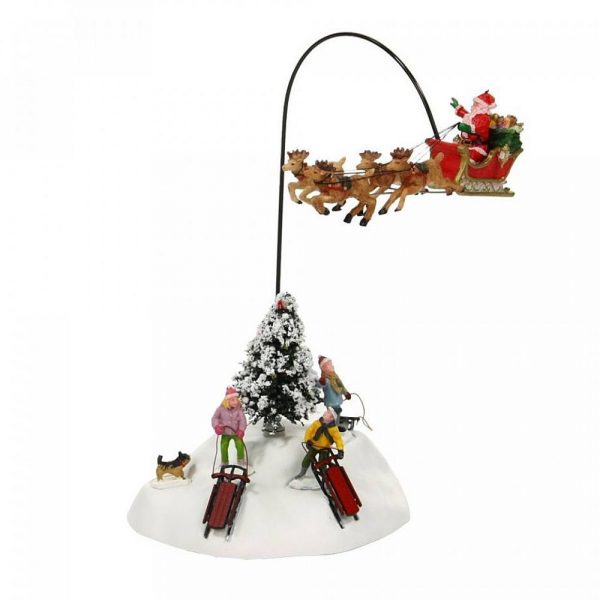 Babbo Natale su Slitta Look, There is Santa! H 33 cm Scena in Movimento Lemax - 14429