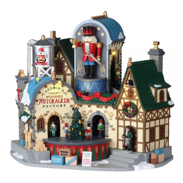 DIFETTOSO Fabbrica degli Schiaccianoci Ludwig's Wooden Nutcracker Factory H 28 cm Lemax - 95463