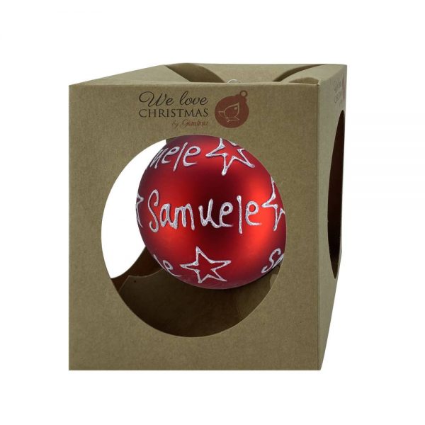Sfera ø 10 cm in Vetro Rosso Opaco - Samuele - immagine 2