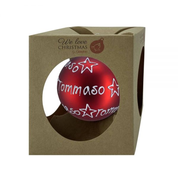 Sfera ø 10 cm in Vetro Rosso Opaco - Tommaso - immagine 2