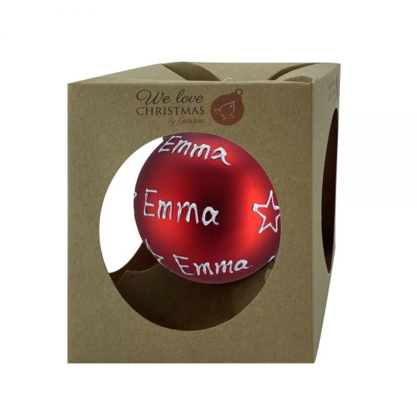 Sfera ø 10 cm in Vetro Rosso Opaco - Emma - immagine 2
