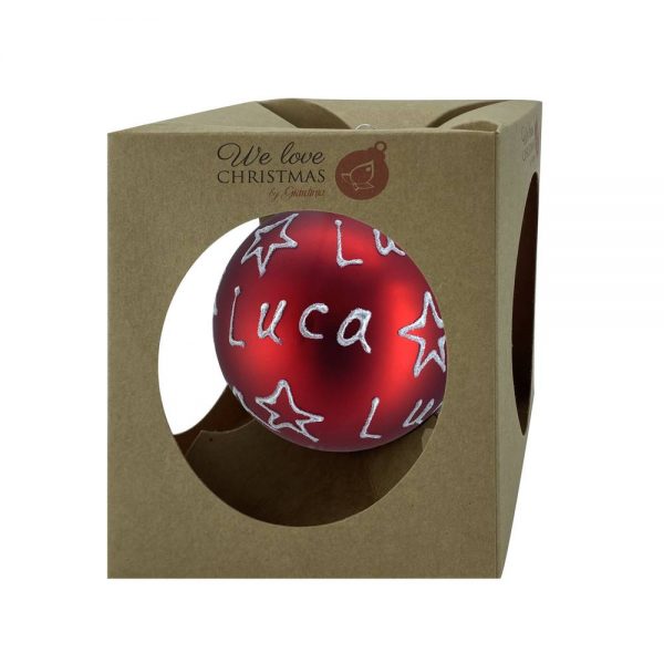 Sfera ø 10 cm in Vetro Rosso Opaco - Luca - immagine 2