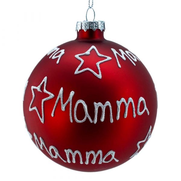 Sfera ø 10 cm in Vetro Rosso Opaco - Mamma