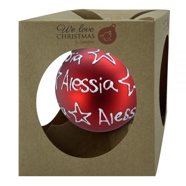 Sfera ø 10 cm in Vetro Rosso Opaco - Alessia - immagine 2