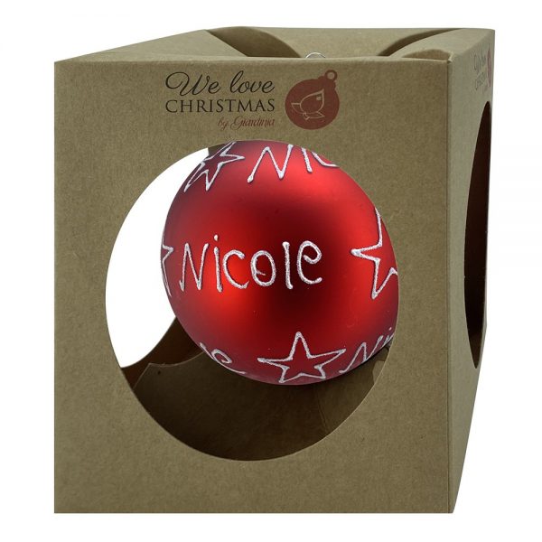 Sfera ø 10 cm in Vetro Rosso Opaco - Nicole - immagine 2