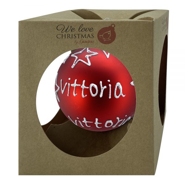 Sfera ø 10 cm in Vetro Rosso Opaco - Vittoria - immagine 2