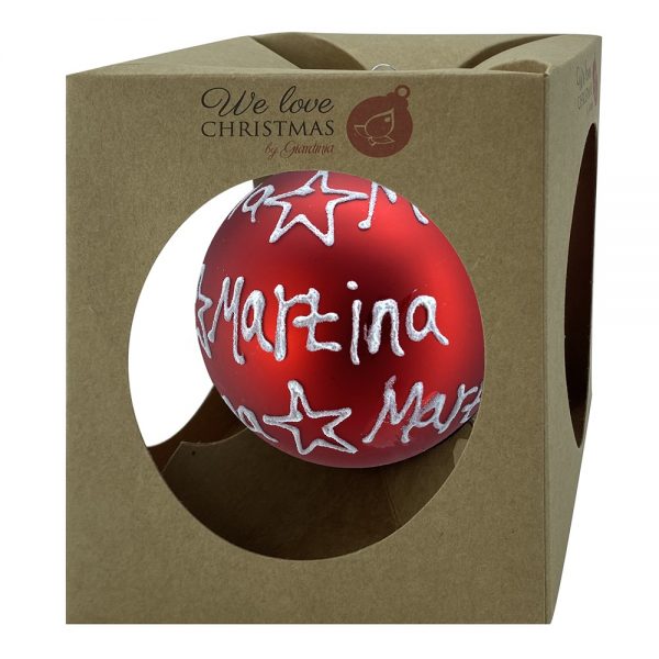 Sfera ø 10 cm in Vetro Rosso Opaco - Martina - immagine 2