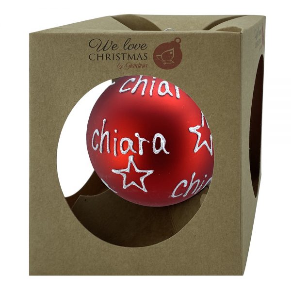Sfera ø 10 cm in Vetro Rosso Opaco - Chiara - immagine 2