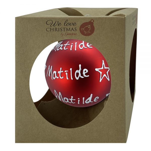 Sfera ø 10 cm in Vetro Rosso Opaco - Matilde - immagine 2