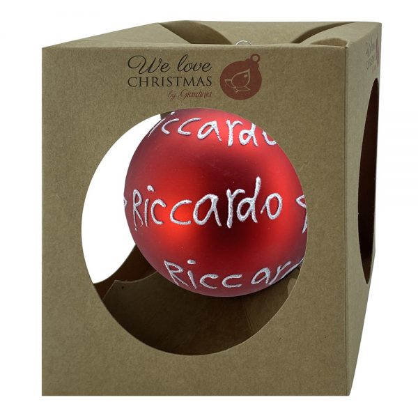 Sfera ø 10 cm in Vetro Rosso Opaco - Riccardo - immagine 2