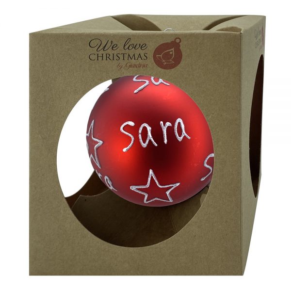 Sfera ø 10 cm in Vetro Rosso Opaco - Sara - immagine 2