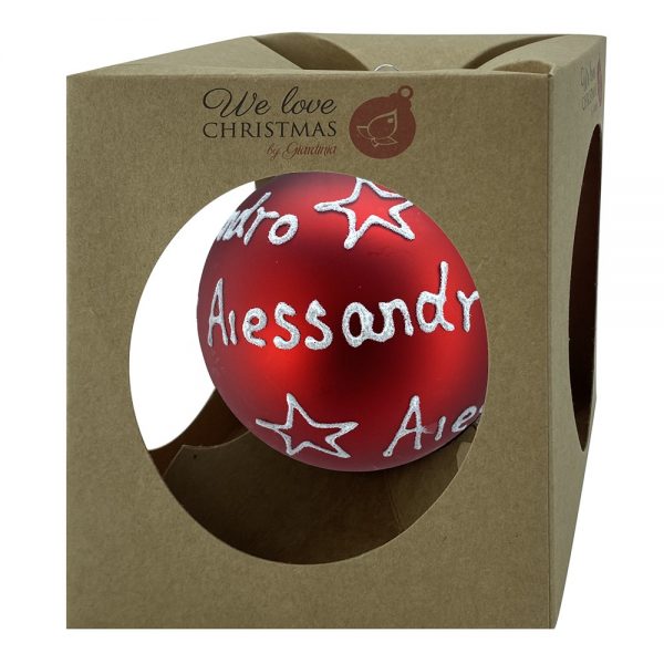 Sfera ø 10 cm in Vetro Rosso Opaco - Alessandro - immagine 2