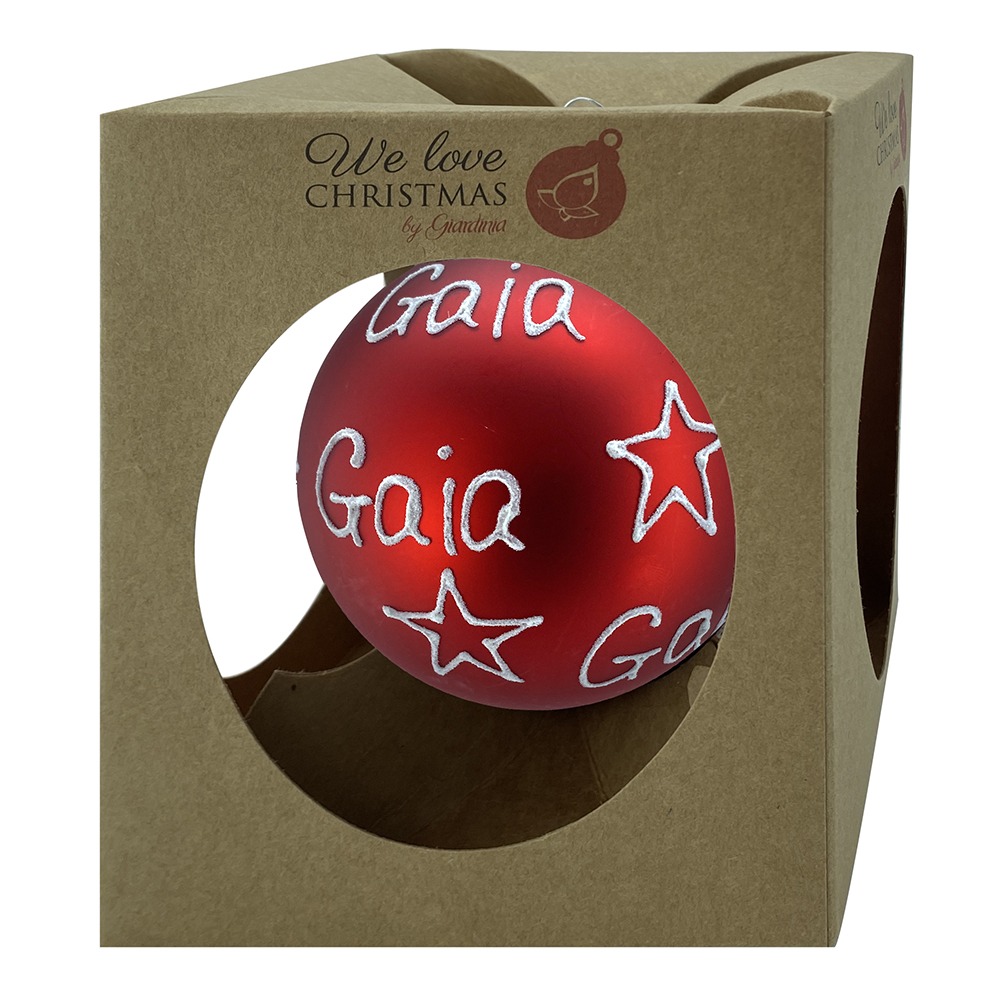 Sfera ø 10 cm in Vetro Rosso Opaco - Gaia - immagine 2