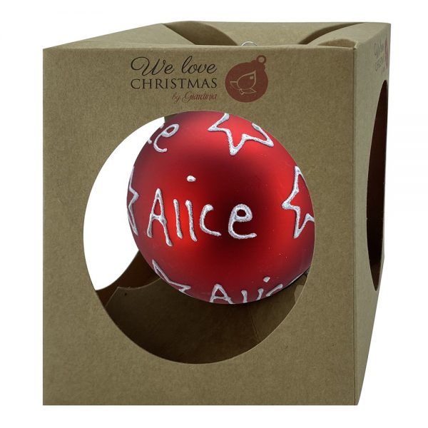 Sfera ø 10 cm in Vetro Rosso Opaco - Alice - immagine 2