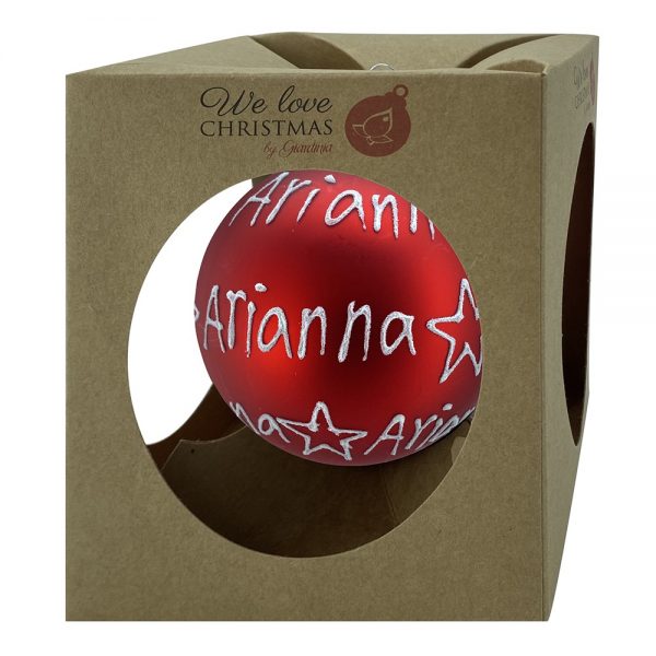 Sfera ø 10 cm in Vetro Rosso Opaco - Arianna - immagine 2