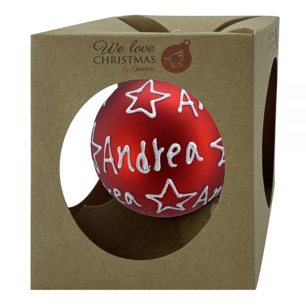 Sfera ø 10 cm in Vetro Rosso Opaco - Andrea - immagine 2