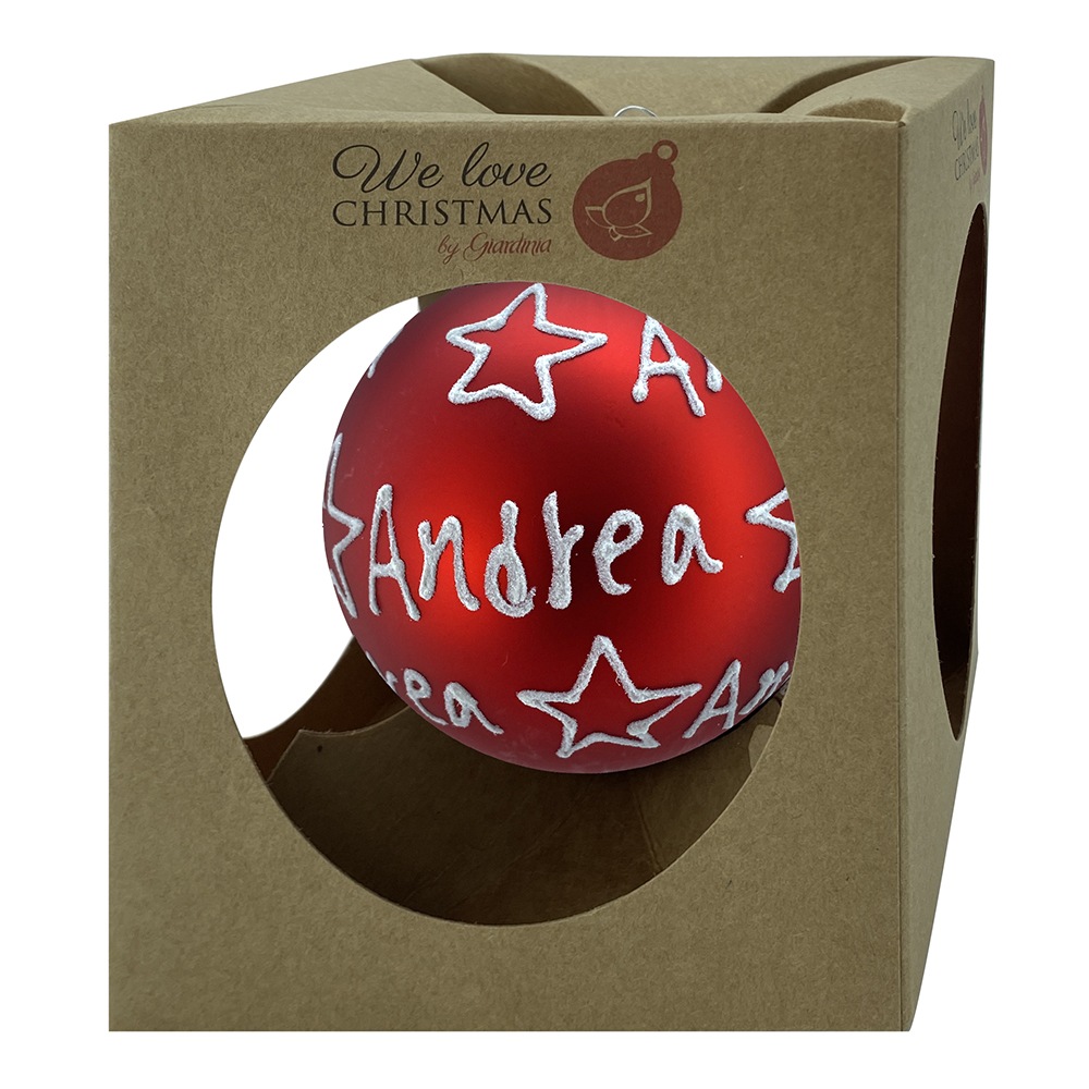 Sfera ø 10 cm in Vetro Rosso Opaco - Andrea - immagine 2