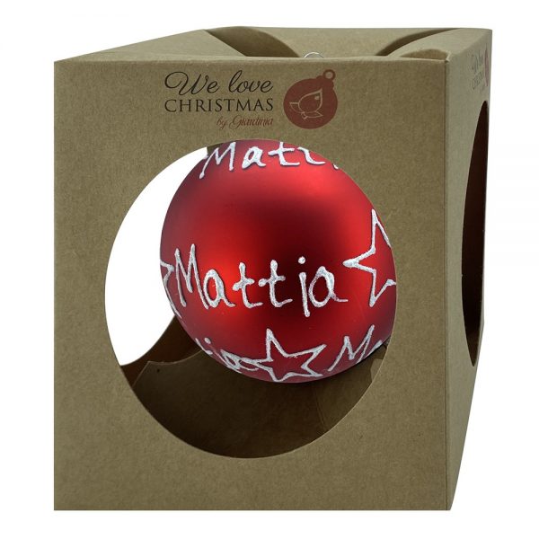 Sfera ø 10 cm in Vetro Rosso Opaco - Mattia - immagine 2