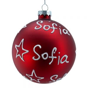 Sfera ø 10 cm in Vetro Rosso Opaco - Sofia