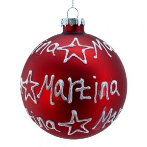Sfera ø 10 cm in Vetro Rosso Opaco - Martina