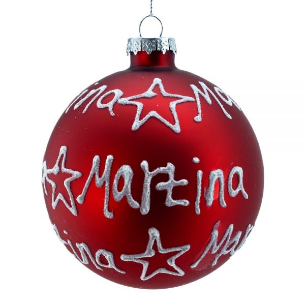 Sfera ø 10 cm in Vetro Rosso Opaco - Martina