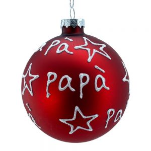 Sfera ø 10 cm in Vetro Rosso Opaco - Papà