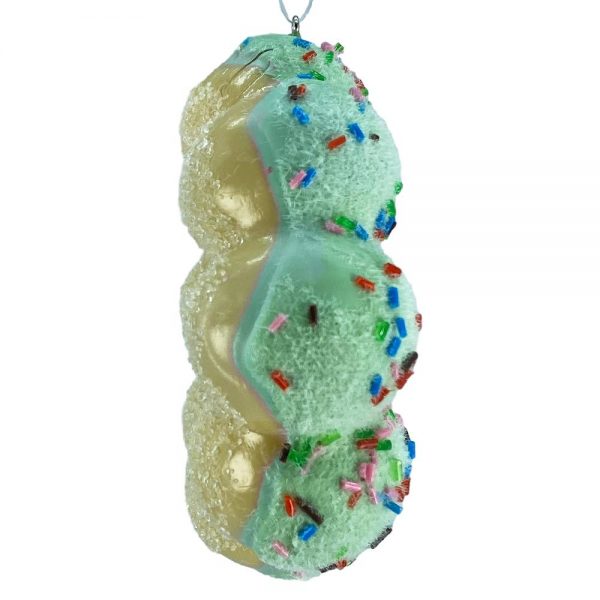 Ciambella Fiore Verde con Zuccherini in Plastica - H 9 cm - immagine 2