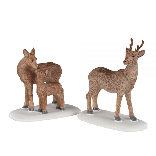 Famiglia di Cervi Deer Family H 6 cm, set di 2 pezzi Animali Lemax - 02929