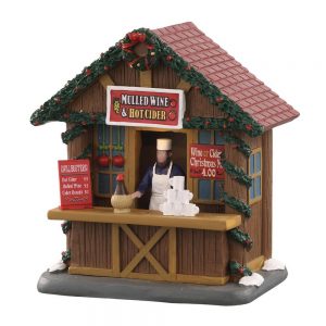 Chiosco di Bevande Mulled Wine And Ciders Bancarella del Mercatino H 13 cm Edificio Illuminato Lemax - 14905