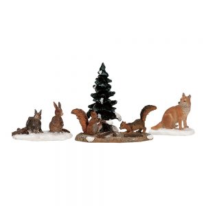 Animali del Bosco Woodland Animals H 6 cm, set di 4 pezzi Animali Lemax - 12516