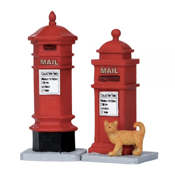 Cassette della Posta Vittoriane Victorian Mailboxes H 7 cm, set di 2 pezzi Accessorio Lemax - 14362
