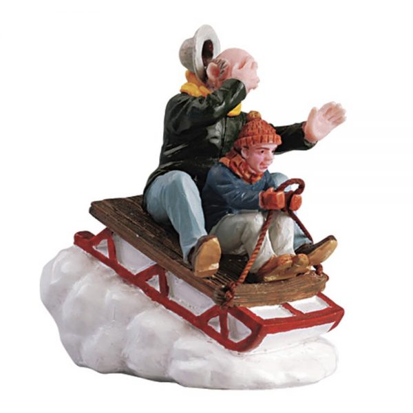 Slittino con il Nonno Sledding With Gramps H 6 cm Personaggio Lemax - 52084