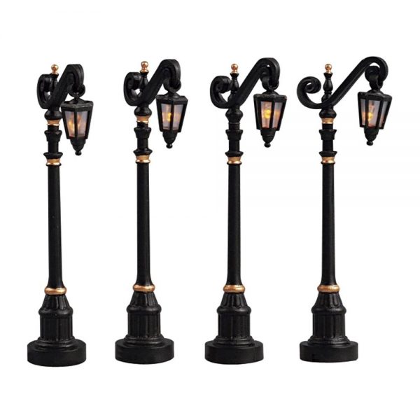 Lampioni Colonial Street Lamp H 10 cm, set di 4 pezzi Accessorio Illuminato Lemax - 54313