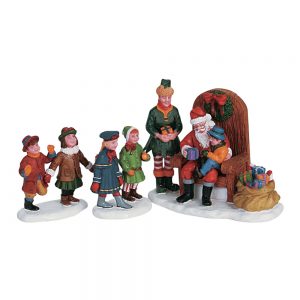 Tutti da Babbo Natale! Visiting Santa H 7 cm, set di 3 pezzi Personaggio Lemax - 62276