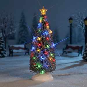 Albero Evergreen Tree with 24 Multi Light H 25 cm Accessorio Illuminato Lemax - 74263