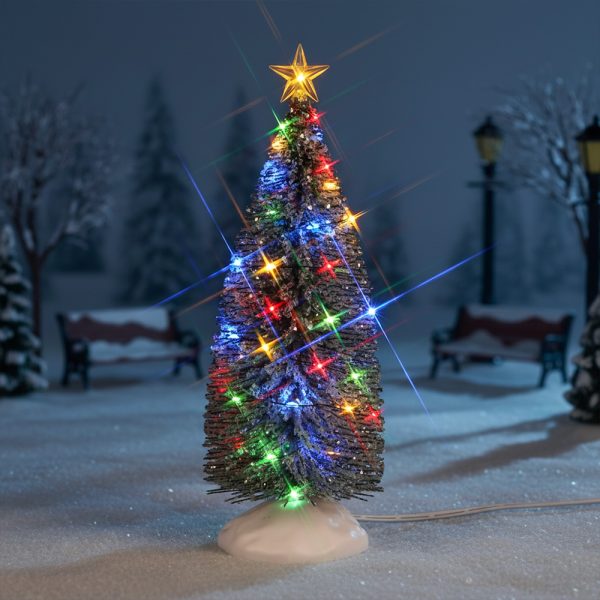 Albero Evergreen Tree with 24 Multi Light H 25 cm Accessorio Illuminato Lemax - 74263