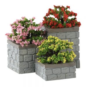 Fioriere con Fiori Flower Bed Boxes H 5 cm, set di 3 pezzi Accessorio Lemax - 84380