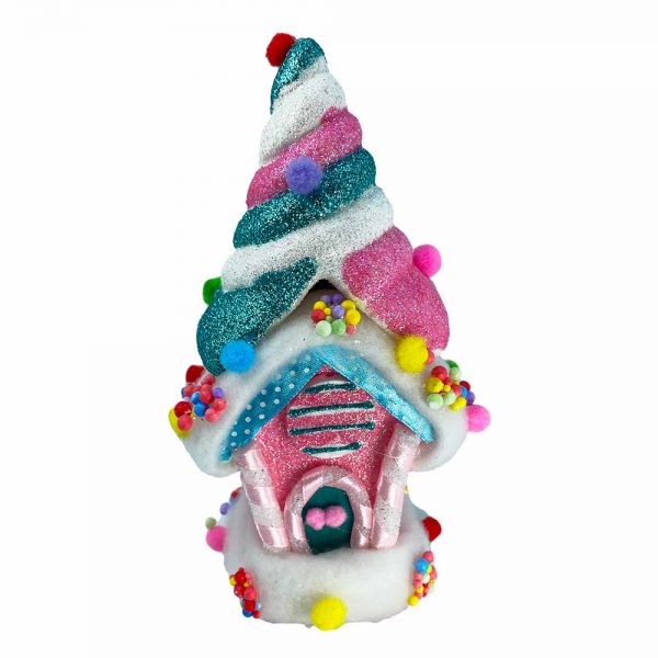 Casetta Dolciosa con Glitter in Polistirolo - H 20 cm - immagine 3