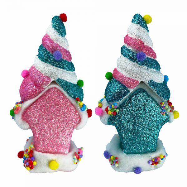 Casetta Dolciosa con Glitter in Polistirolo - H 20 cm - immagine 2