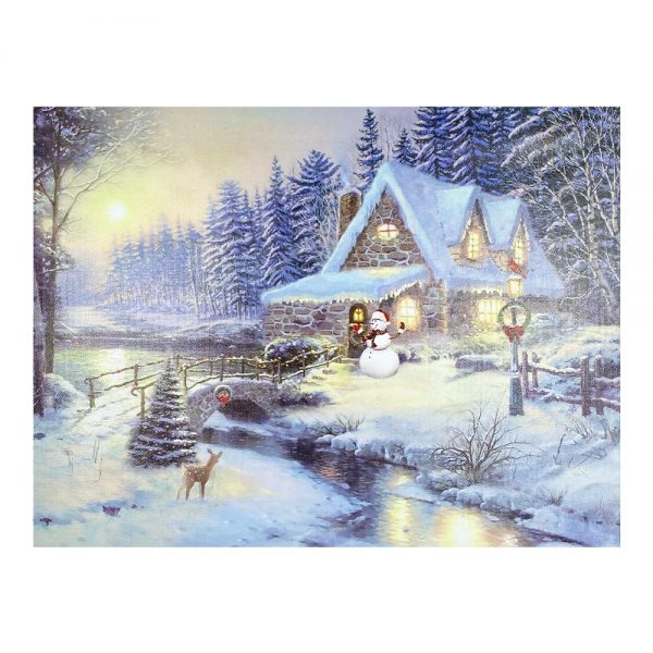 Quadro in tela Luminoso Natalizio con Paesaggio all'Alba - 30 x 40 cm