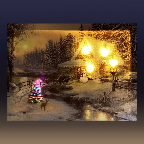 Quadro in tela Luminoso Natalizio con Paesaggio all'Alba - 30 x 40 cm - immagine 2