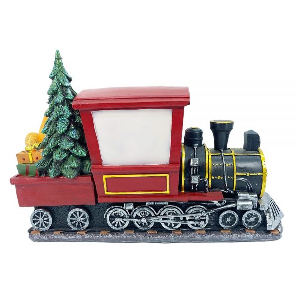 Babbo Natale su Locomotiva con LED in resina - H 29 cm - immagine 5